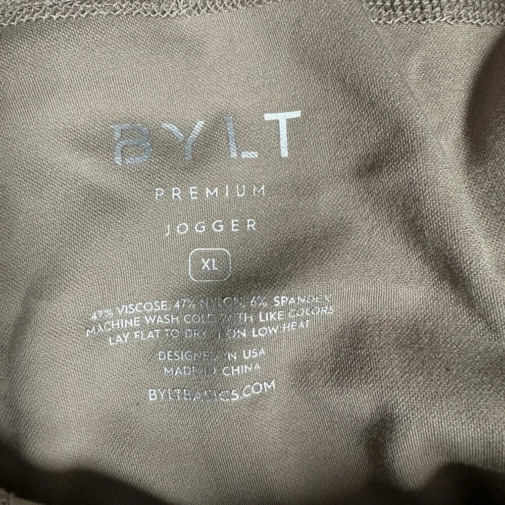 Bylt Jogger Mens XL Brown Tapered Premium Knit Gym Running Hiking Sweat Pants